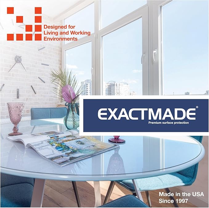 Clear Table Protector, USA Made, Safe, 45 Inch Round, 2mm Thick Ultra Smooth Vinyl, Plastic Round Table Cover for Dining Room Table, Table Cover for Dining Room Table