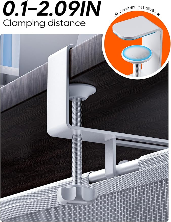 Under Desk Cable Management Tray No Drill, Cable Ties Included, Eco-Friendly Canvas Material, Mesh Design for Heat Dissipation, Cable Organizer/Storage for Standing Desk(27inch, White)