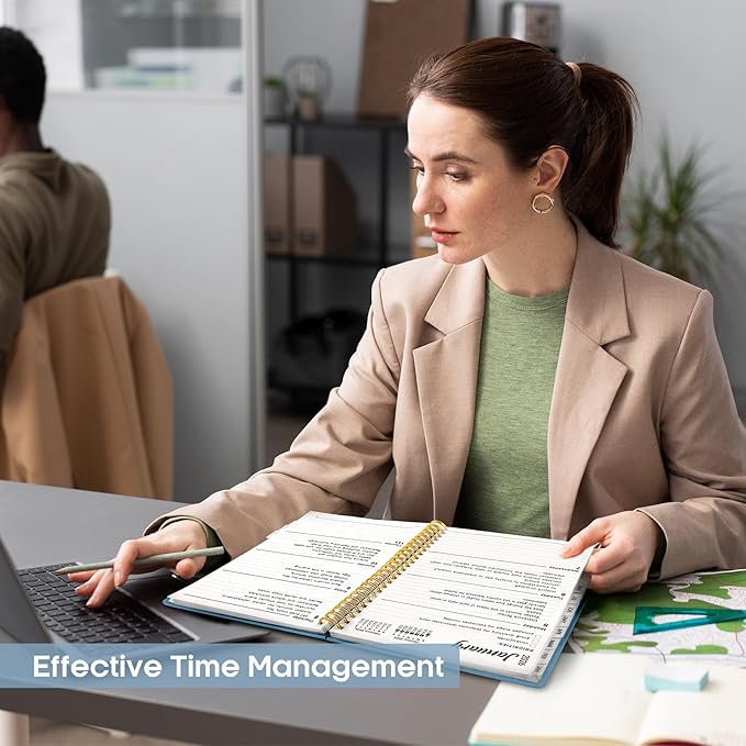 2026 Planner, Weekly and Monthly Calendar Planner, January 2026 - December 2026, Hardcover 2026 Calendar Planner Book with Tabs For Women & Men, Inner Pocket, Spiral Bound, Perfect for Office Home School Supplies - A4 (8.5" x 11"), Blue