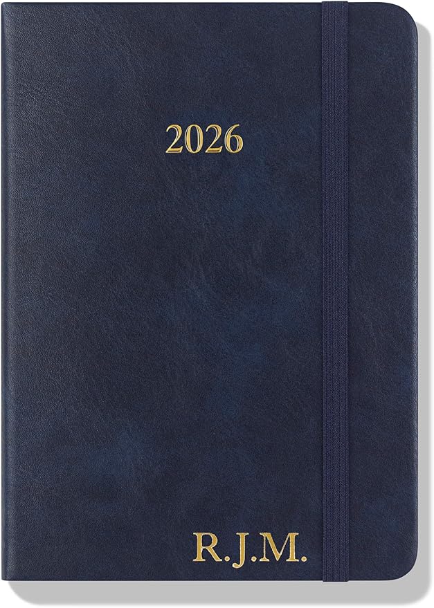 Wykeham's Executive 2026 Daily Journal Planner – US Public Holidays & Format – Customization Available (Personalized Royal Blue, 6”×4.5”)