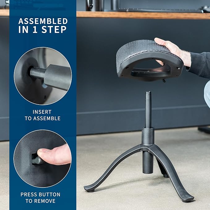 VIVO Under Desk Ottoman Foot Stool, Height Adjustable Elevated Office Leg Rest, Black, CHAIR-FR01