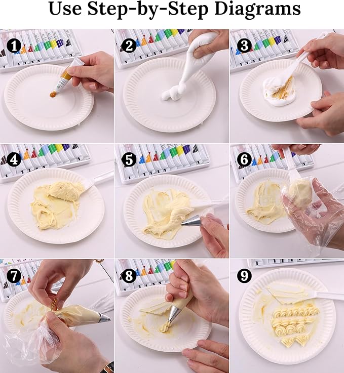 BoFUN Decoden Simulation Cream Glue DIY Coloring Kit - Includes Whipped Cream Clay, Acrylic Paints, Palettes, Scraper Set - Customize Colors for Phone Cases, Jewelry & Crafts (Blue/Red/White)