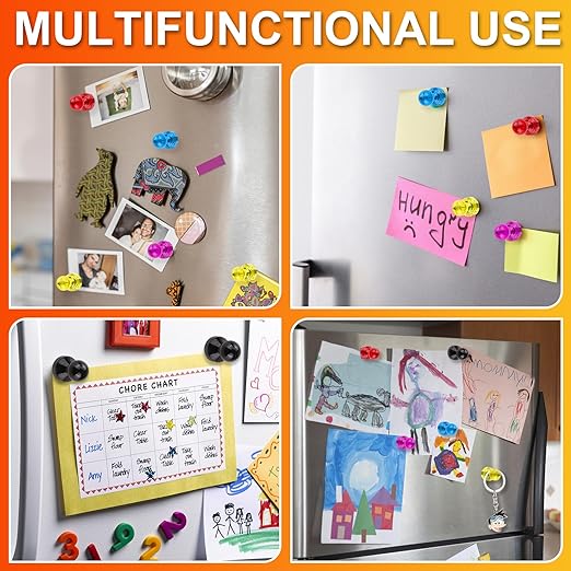 MIKEDE Refrigerator Magnets - 8 Colors Neodymium Fridge Magnets for Adults, Colorful and Practical Small Magnets for Whiteboard, Strong Push Pins for Office, Map - 120 Pack