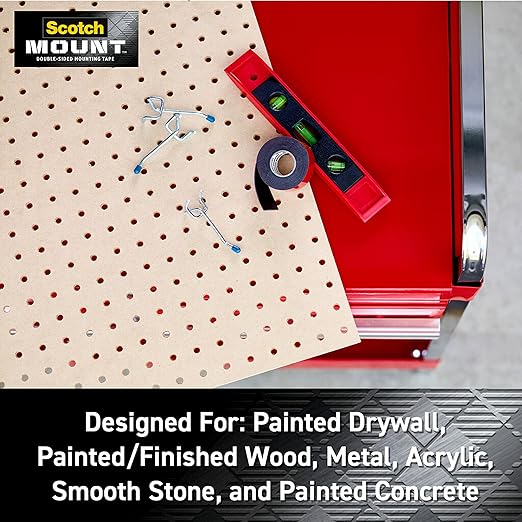 Scotch Extreme Mounting Strips, Double-Sided Heavy Duty Tape, 8 Strips, 1 in x 3 in, Use Instead of Nails or Screws, Works on Painted surfaces, Metals, Acrylic, Hard Plastics and More (414H-ST)
