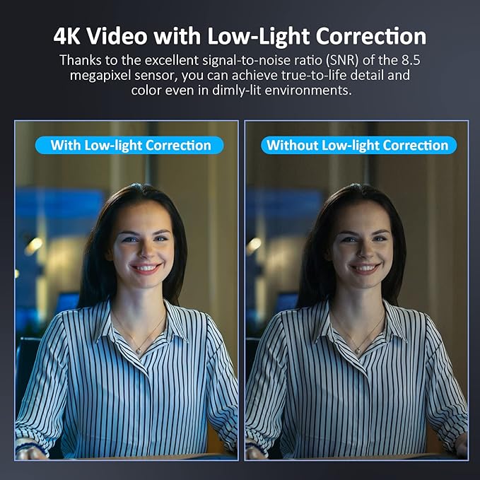 NexiGo Iris, 4K AI Webcam with 1/1.8" Sony_Sensor, Onboard Flash Memory, HDR, PiP, DSLR-Style Control, Auto Framing/Tracking with Flexible FOV, Noise-Canceling Mics, for Zoom/Teams/OBS and More