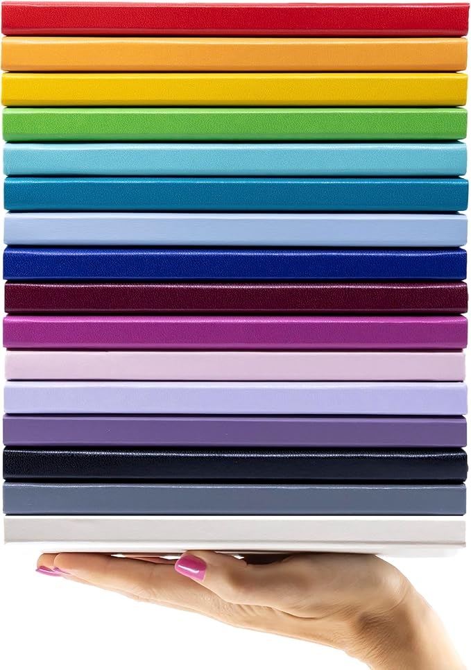 PAPERAGE Lined Journal Notebook, 10 Pack, (Pastel Rainbow), 160 Pages, Medium 5.6 in x 8 in - 100 GSM Thick Paper – Hardcover Journaling Notebook for Work, School & Note Taking