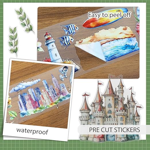 Snycler Pre-Cut The World Themed PET Washi Tapes - Vintage Aesthetic Tape Stickers for Journaling, Scrapbooking, Junk Journals, Crafts, Planners - 4 Rolls