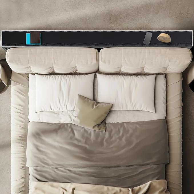 CENNBIE Console Table Leather Cover - 78.8 x 5.9 Inches Sofa Table Narrow Long Mat - TV/Media/Gaming/Center Console Table Protector Pad for Narrow Side Table, Sideboard, Entryway Table (Black)