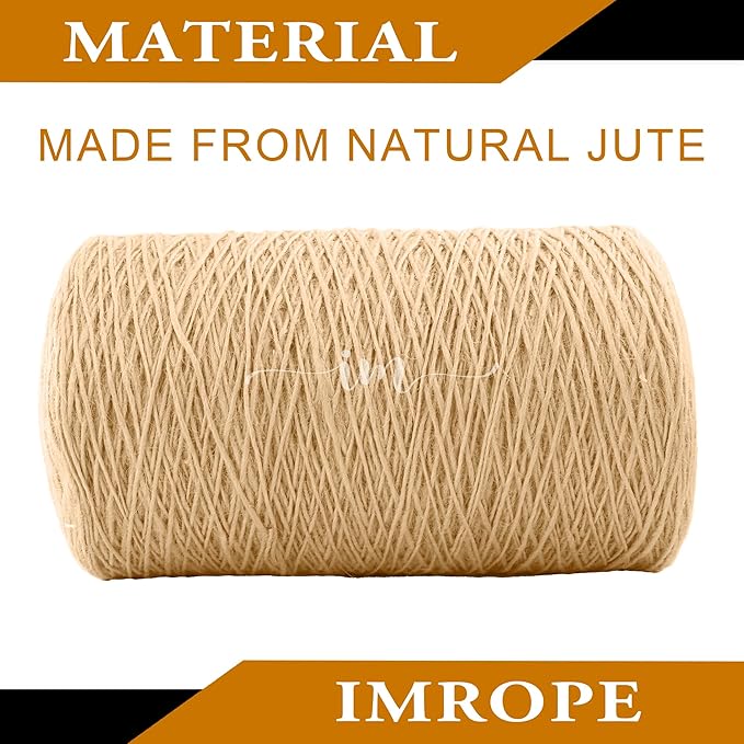 1mm x 5000 Feet Natural Jute Rope, Twine for Gardening Tomato Climbing Plant Tie Floristry Crafts Gift Wrapping Packing Decor