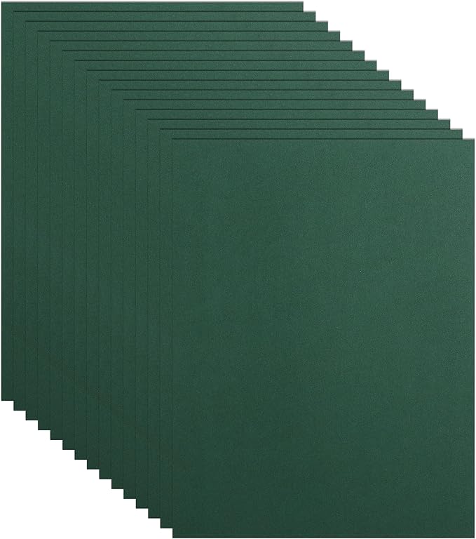 100 Sheets Dark Green Cardstock 8.5 x 11 Scrapbooking Paper, 75lb Heavyweight Green Construction Paper Card Stock for DIY Cards Making, School Crafting, Office Printing, Birthday, Memos