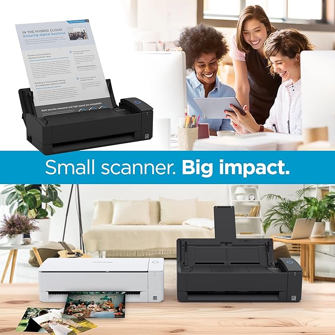 ScanSnap iX1300 Compact Wireless or USB Double-Sided Color Document, Photo & Receipt Scanner with Auto Document Feeder and Manual Feeder for Mac or PC, Black