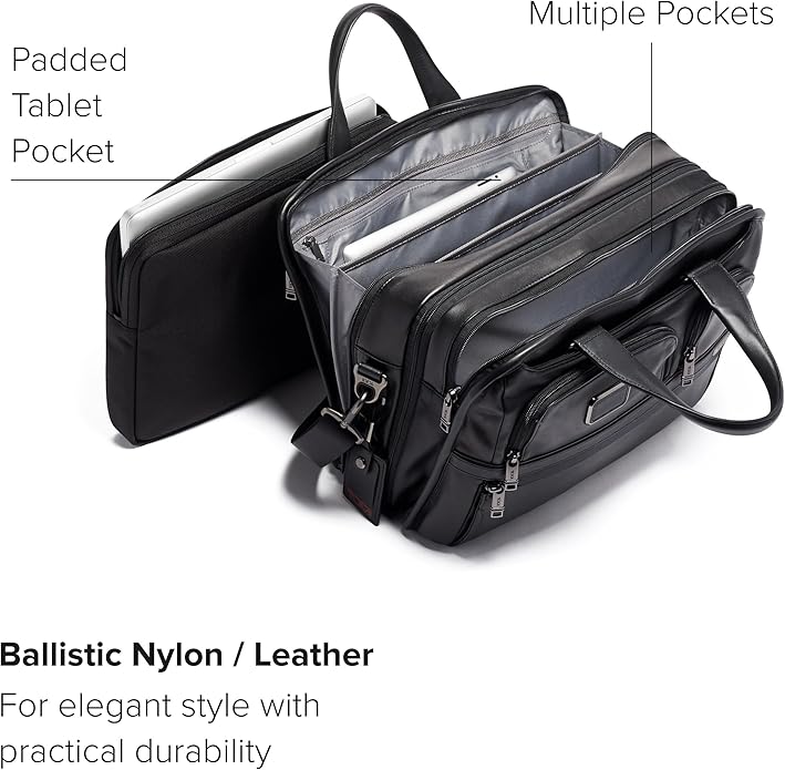 TUMI Alpha Expandable Organizer Laptop Briefcase - 15-Inch Laptop Briefcase Organizer for Men & Women - Travel Laptop Bag