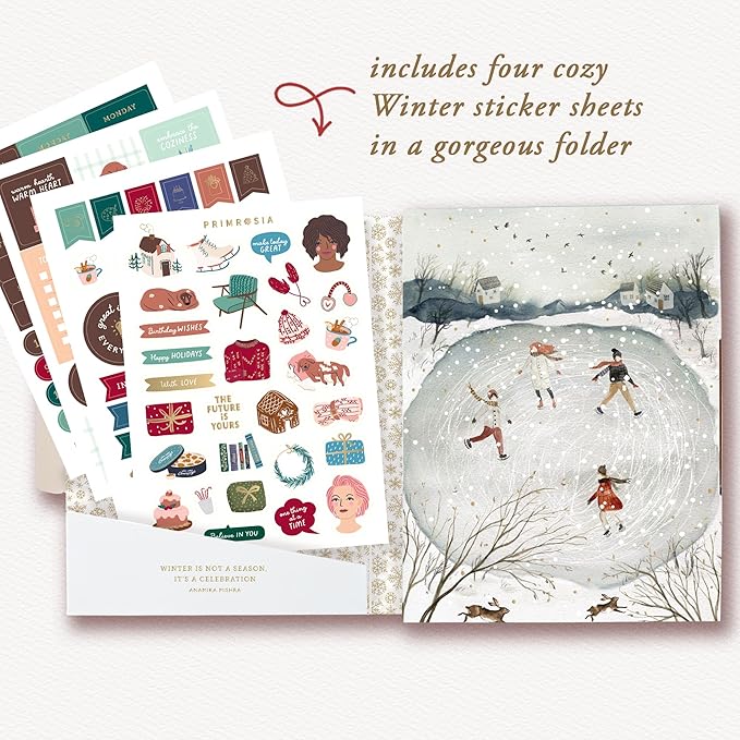 Primrosia 12 Dual Tip Watercolor Marker Pens - Fine Tip & Brush Tips, Professional Quality, 4 x Sticker Sheets, Blendable, Non-Toxic, Perfect for Calligraphy, Drawing & Coloring. (Alpine)