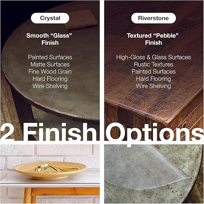 Clear Table Protector, USA Made, Safe, 35.4 x 59 Inch, 2mm Thick Pebble Textured Vinyl, Clear Oil Resistant Mat for Kitchen Table, Custom Table Cloth Cover Rectangle