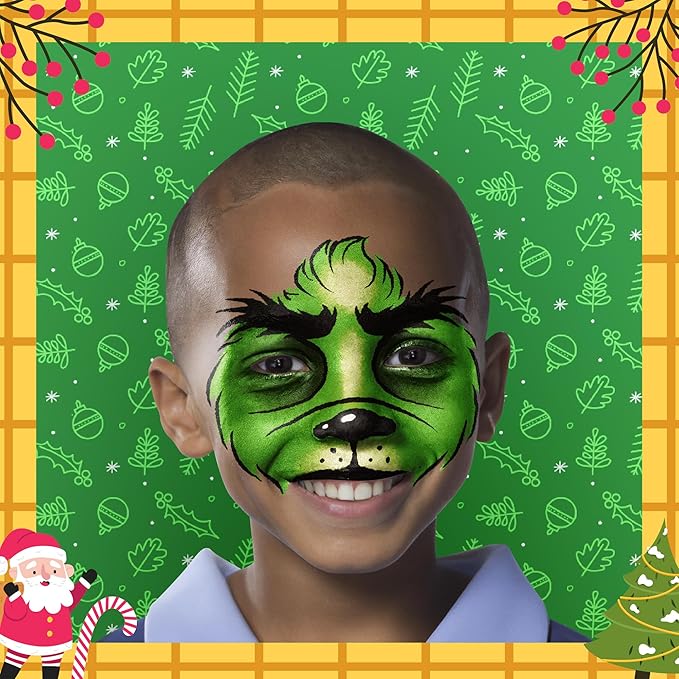 KidSafe 20-Color Face Painting Kit for Kids: Non-Toxic Water-Based Paints with Professional Tutorial Book (50 Designs), Stencils, Glitters, Hair Chalks & Brushes