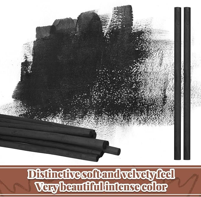 Gueevin 200 Pcs Willow Charcoal Sticks, Willow Charcoal, Artists, Beginners, Students, Perfect for Sketching, Drawing, Shading, and Fine Art (5-7mm)
