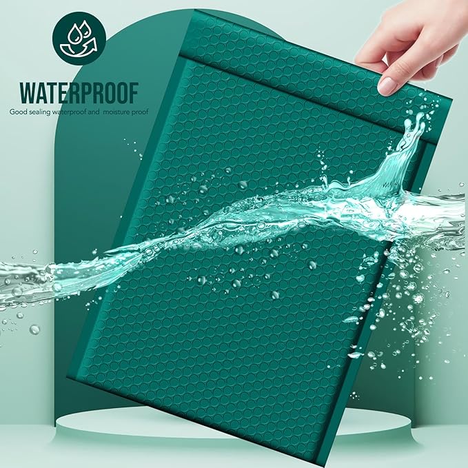 Fuxury Large Bubble Mailers 10.5x16" 40Pack Gift Wrap Padded Envelopes Opaque Mailing Envelopes Bubble Padded Cushion Padded Mailers for Packaging Small Business #5 Forest Green