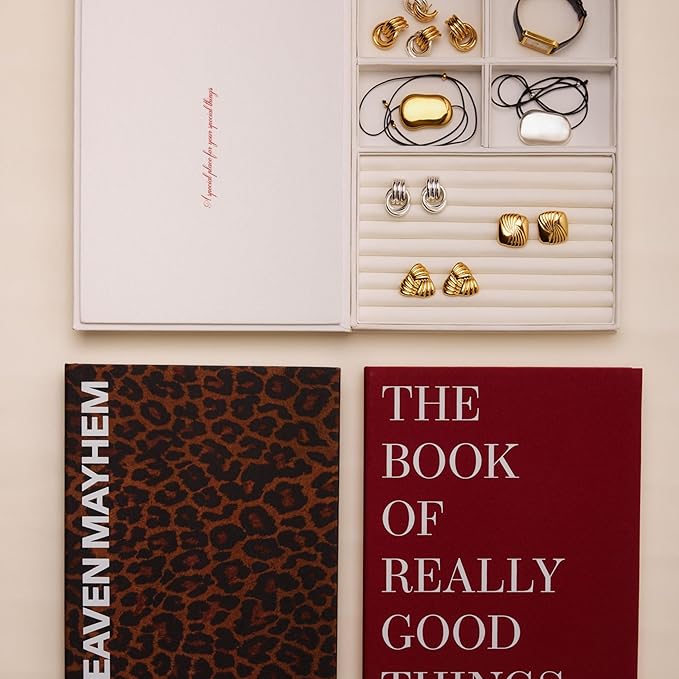 Jewelry Book Box – Vol. 2 – Leopard Print Jewelry Storage Box – Decorative Book-Inspired Organizer for Display, Storage & Gifting