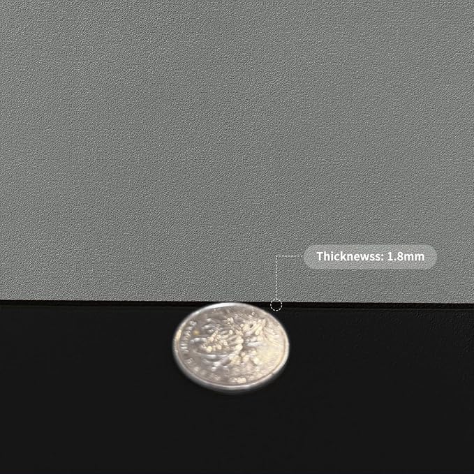 Leather Dresser Cover,1.8mm Thick,12x40 Inch,Dresser Protector Top,Dresser Top Protector,Dresser Cover Top,Dresser Top Cover,Dresser Cover Top for Bedroom.(Black+Gray,12x40)