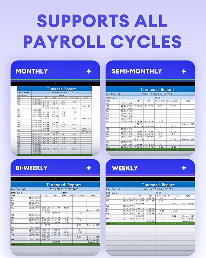 NGTeco Time Clock for Small Business, 2.4GHz WiFi Fingerprint Employee Time Card Machine with iOS/Android App, Automatic Punch in/Out, Battery Backup, No Monthly Fees