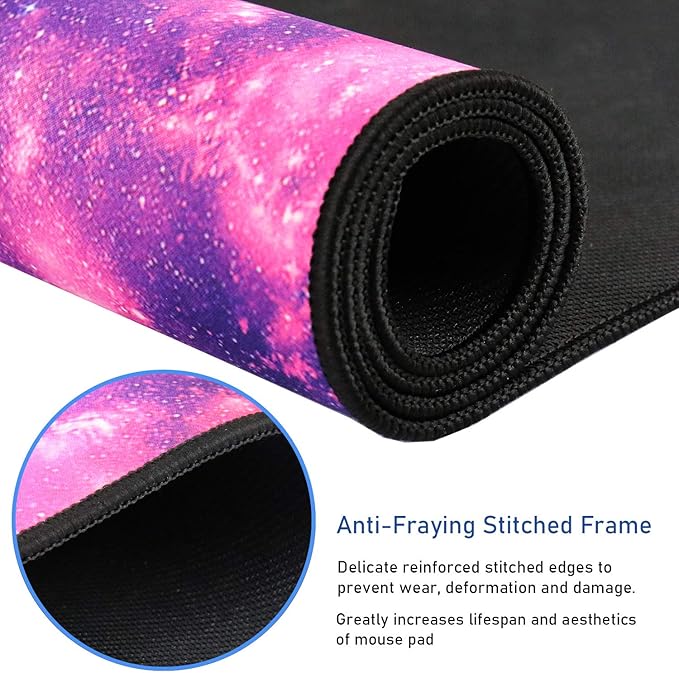 Gaming Mouse Pad, 31.5x15.7x0.12 inch Waterproof Computer Keyboard Mouse Mat Non-Slip Mousepad Rubber Base and Stitched Edges for Game Players, Office, Study, Esports Pros, Home, Desktop