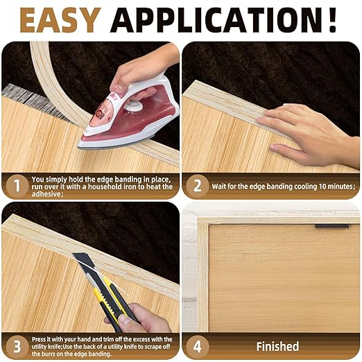 GSCIT Club Oak Edge Banding, 5/8 inch x 500ft roll of Veneer Edge Banding Preglued Flexible, Real Wood Tape Banding Plywood