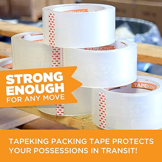 Tape King® Clear Packing Tape (12 Rolls) | 60 Yards Per Roll Heavy Duty Packing Tape 2.7mil Strong Adhesive for Moving Boxes, Shipping Cartons, Office Use, Storage & Wrapping