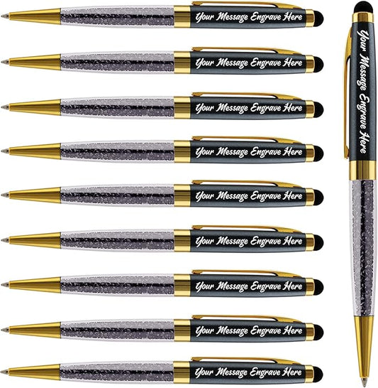 Ancolo Personalized Gift Pens - Ballpoint Pen with Stylus Tip Stylish Pens, Premium Crystal Diamond Pen, Engraved Your Logo or Slogan Perfect for Graduate Lawyer/Professor 10PCS/ Pack…