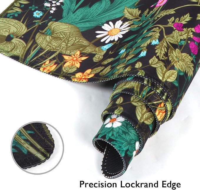 iCasso Desk Mat, Big Desk Pad, XXL Extended Gaming Mouse Pad, Large Mouse Pad for Desk Protector, Rubber Base Mousepad with Stitched Edges, Keyboard Mouse Mat for Work, Game, Office, Home - Weeds