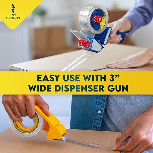 Packing Tape Clear Packaging Tape Heavy Duty Strong Shipping Refills Dispenser Transparent Thick Moving Supplies Mailing Boxes Sealing Office Storage Home - 60 Yds x 1.88" Wide x 2.7 Mil Thick 6 Rolls