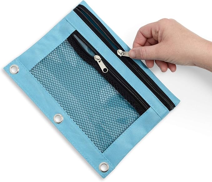 Blue Summit Supplies Pencil Pouches, Bulk Pencil Pouch 30 Pack in Assorted Colors for Storing School Supplies, Writing Utensils, and more, Cloth Zipper Pouches for 3 Ring Binders, 30 Count