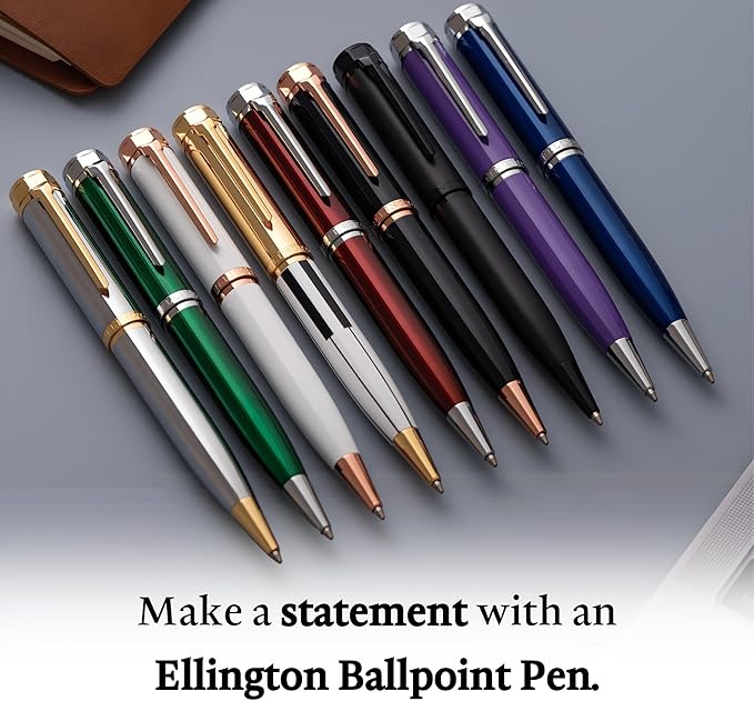 Ellington Pens Luxury Ballpoint Pen – Premium Quality, Smooth Writing Experience, Elegant Design, Includes 2 Ink Refills (Black & Blue)