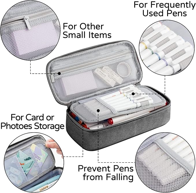 WEMATE Pencil Case, Large Storage Organizer for Stationery, Back - to - School Essential, Teacher Must - have, Big Pencil Pouch, Marker Case School Supplies for College & High School