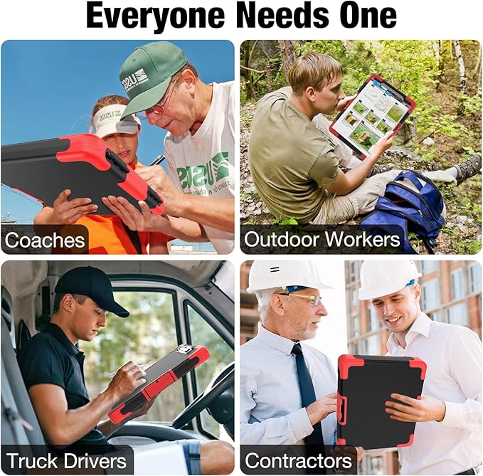 Sooez Toughest Clipboard with Storage, Internal Pen Pouch Included, Letter/ A4 Size, Shockproof Heavy Duty Plastic Clip Boards 8.5x11”, High Capacity Clipboards Box Case for Contractor Trucker Driver