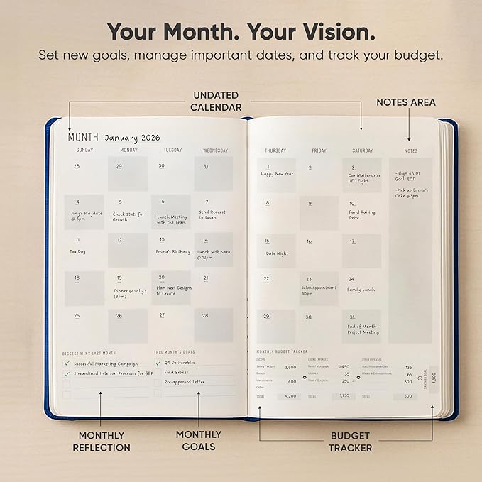 Hourly Planner & Appointment Book (8.5” x 11”) - Premium Hourly Planner with Daily Schedule & 30-Minute Time Slots for Better Time Management by PRODUCTIVITY STORE (A4, Navy)