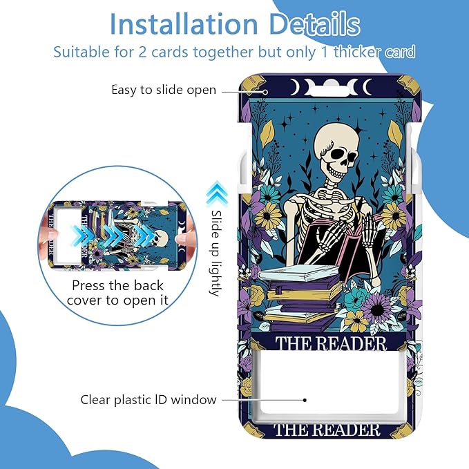 Skull Badge Holder Reel Lanyard,ID Card Badge Holder Retractable Name Tag Clips for Doctor Nurse Teacher Office Student