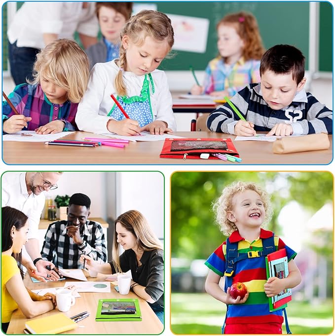 40 Pcs Colorful Pencil Binder Pouch with Zipper, 3 Ring Binder Pencil Case for Classroom Supplies