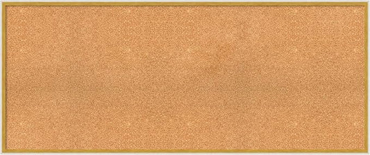 Amanti Art Natural Cork Board for Wall, 23x55 Vision Board with White Frame, Oversize Corkboard Office Decor for Home Organization, Modern Corkboard Pinboard to Display Items for Home Organization in