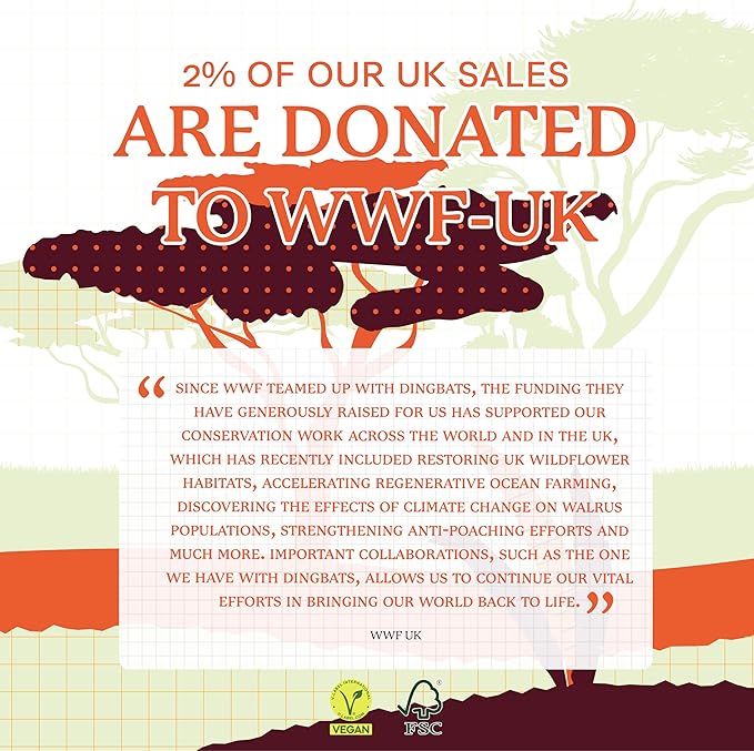 Dingbats* Wildlife Plain Writing Journal Notebook A5 - Vegan Leather Hardcover - Ideal for Work, Travel - Pocket, Elastic Closure, & Bookmark