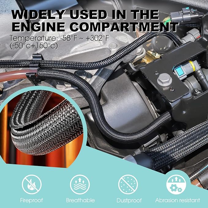 AGPTEK Cable Sleeve Cover, 10ft - 1 inch Desk Cord Organizer Cable Hider, Home Office Wire Management Computer TV Wire Loom Tubing, Pet Proof Cord Protector, from Cat Dog Chewing, Black