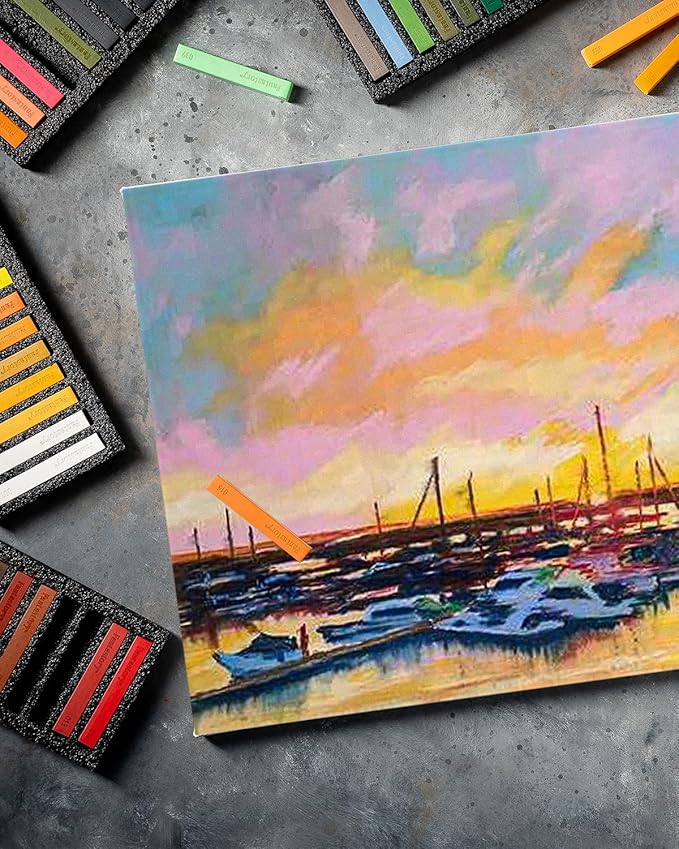 Fantastory Long Soft Chalk Pastels Set, 72 Sticks,Includes 5 Fluorescent Colors; Non Toxic Soft Pastels for Artists,Beginners;Classroom; Drawing,Blending,Layering;Christmas Art Supplies