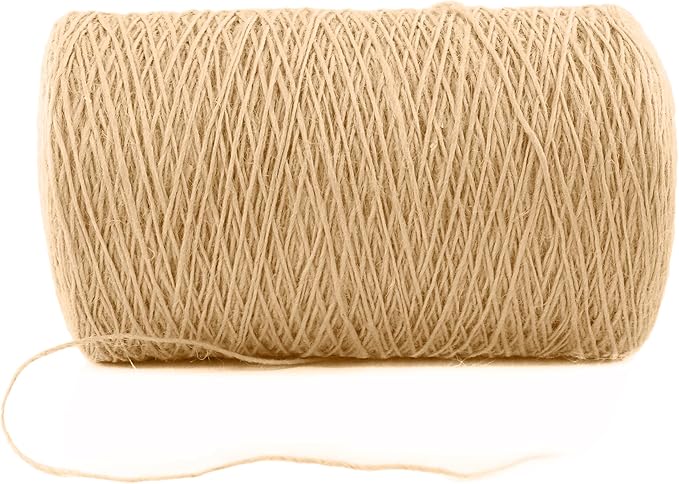1.5mm x 2500 Feet Natural Jute Rope, Twine for Gardening Tomato Climbing Plant Tie Floristry Crafts Gift Wrapping Packing Decor