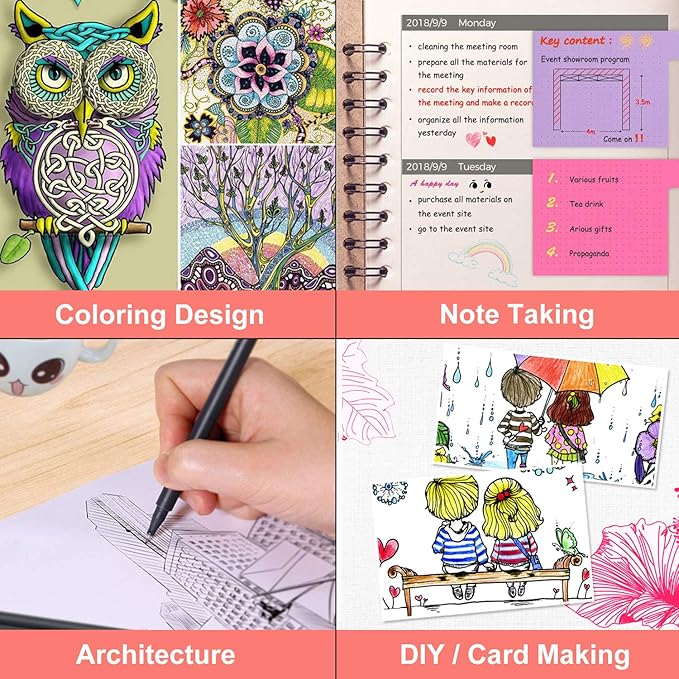 iBayam Journal Planner Pens Colored Pens, Office School Supplies, Fine Point Fineliner Drawing Art Markers for Bullet Journaling Scrapbooking Notebook Writing Note Taking Calendar Stationary, 18-Color