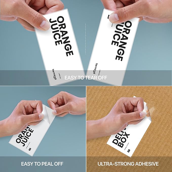 3x2 Thermal Label for Barcode, Price, Mailing & Name – 500 White Labels/Roll – Perforated – Compatible with Rollo, Zebra, iDPRT, Munbyn – Strong Adhesive, BPA-Free, Commercial Grade by Termiroll