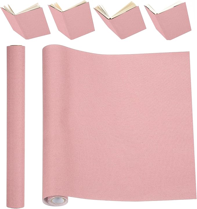 PATIKIL Book Binding Cloth, 51 x 11 Inches Book Cloth for Binding Repairing Fabric Surface Paper Backed Bookbinding Supplies, Pink