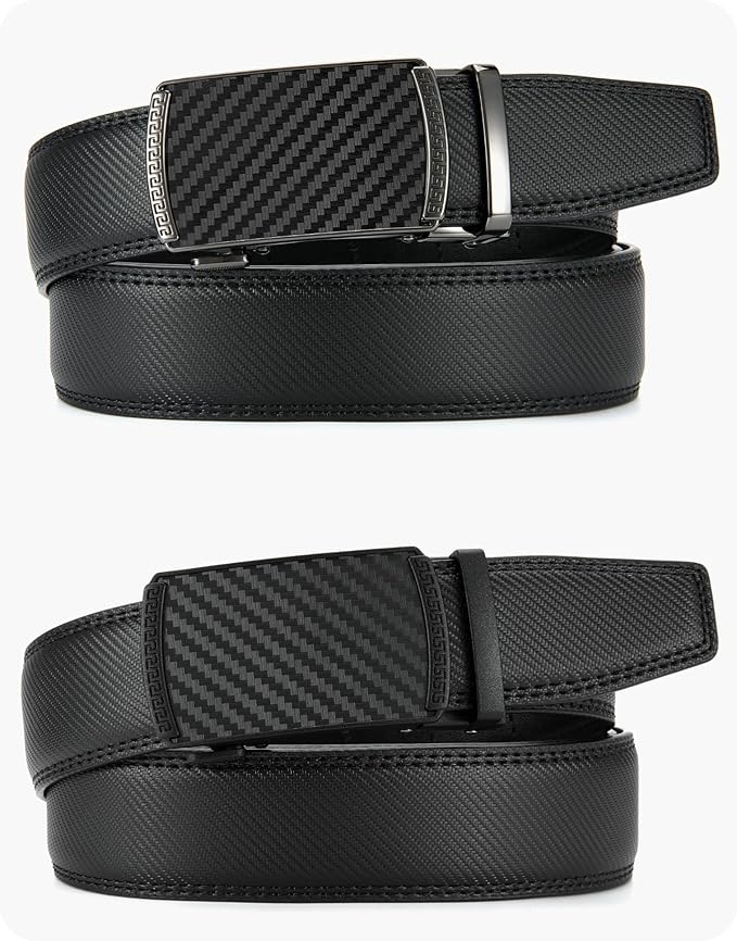CHAOREN Leather Ratchet Belt Men 2 Pack - Customizable Fit, Effortless Style (35mm)