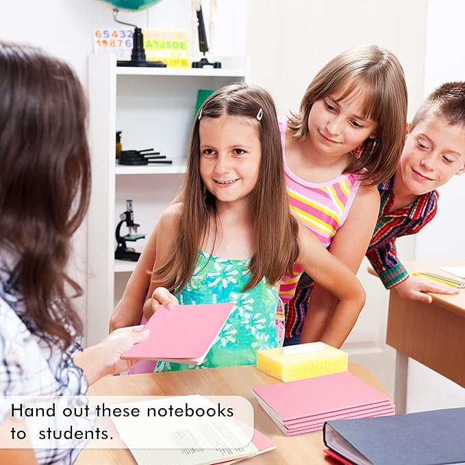 feela 16 Pack Soft Cover Journal Bulk, Lined Notebooks College Ruled for Work for Women Girl Writing, Blank Travel Journal Note Taking Notebook School Business Supplies, 8.2” x 5.5”, A5, Pink