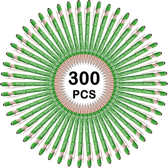 Amlion Personalized Custom Pens with Name Engraved Logo Text,300 Customized Writing Stylus Pen Promotional Item Gift for Men Women Office Business Wedding-Lighr Green