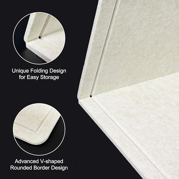 Large Bulletin Board - Foldable 36x24 Inches Cork Board Alternative with 20 Push Pins, 3' x 2' Self-Adhesive Felt Bulletin Board for Wall, Home Office Classroom Decor