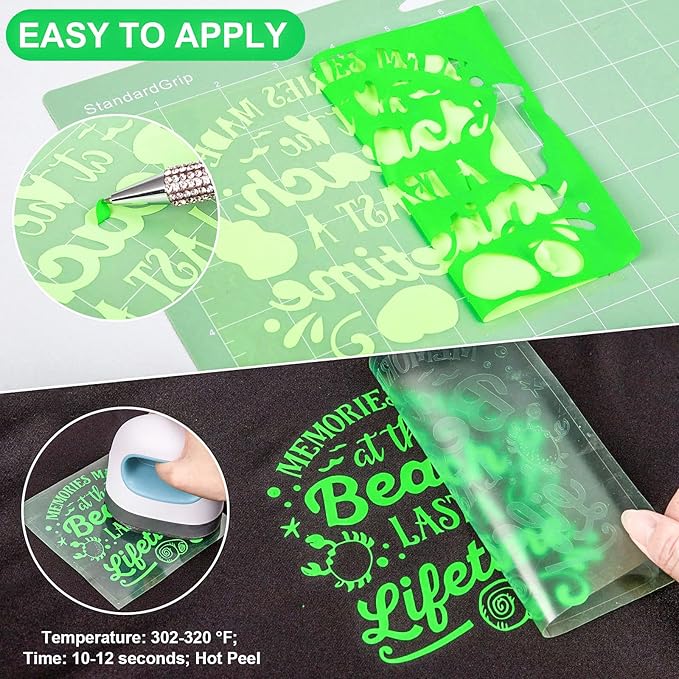 VINYL FROG Heat Transfer Vinyl Roll HTV Vinyl - 12" x5ft Neon Green Iron on Vinyl for T-Shirts, Heat Press Vinyl for DIY Craft Designs (Neon Green)